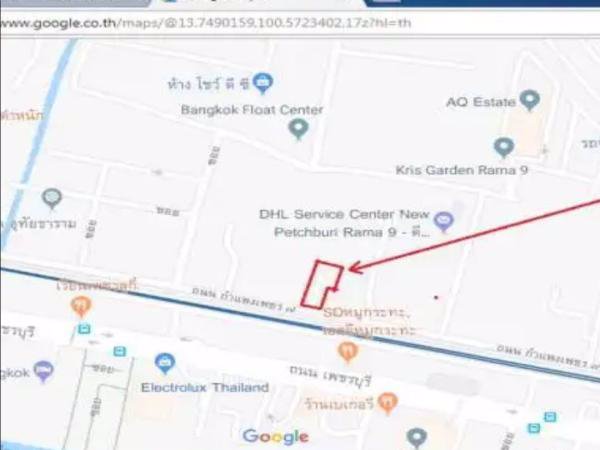 ขายที่ดินพระราม-9-เนื้อที่-5-0-7-ไร่-พื้นที่สีน้ำตาลสร้างอาคารสูงได้