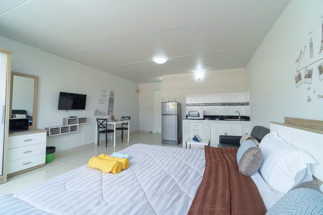 ห้องพักรายวัน-คอนโดเมืองทอง-พร้อมเฟอร์นิเจอร์และเครื่องใช้ไฟฟ้าครบ-โซน-c-และ-t