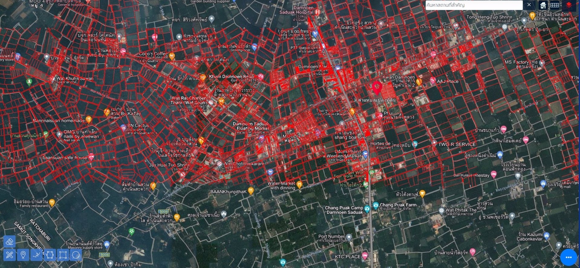ขายที่เปล่าติดถนนหลักห้าอำเภอดำเนินสะดวก-ราชบุรี