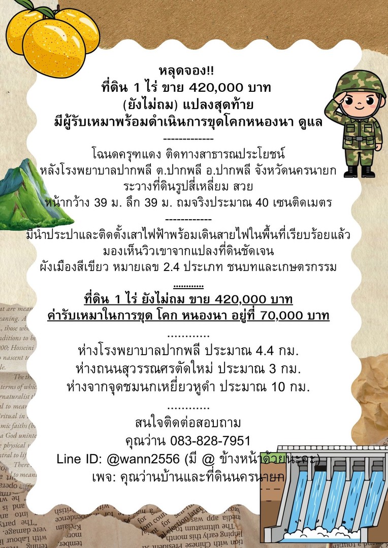 หลุดจอง-ที่ดิน-1-ไร่-มีโฉนด-อปากพลี-ขาย-420000-บาทพร้อมโอน