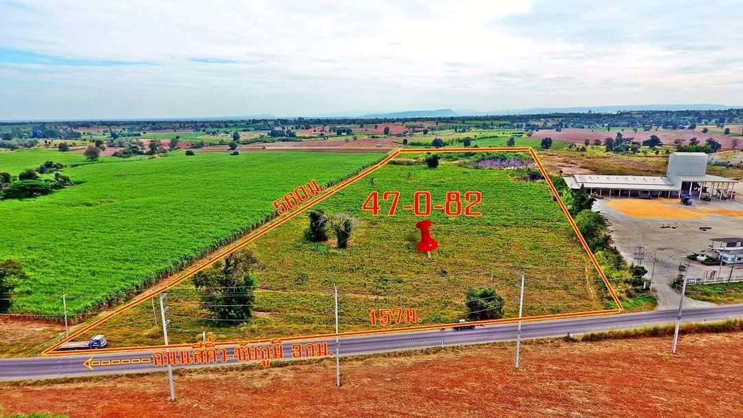 ขายที่ดิน-47ไร่-82-ตารางวา-วัดจริงเกือบ-50ไร่-ติดถนนลาดยาง157เมตร-ไฟฟ้าสามเฟสผ่าน-การคมนาคมสะดวก