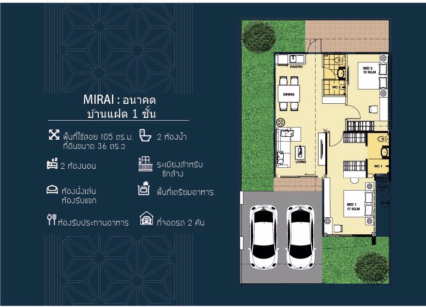 บ้านแฝดชั้นเดียว-โครงการสิปัญ-วิลล์-ใกล้นิคมอีสเทิร์นซีบอร์ด-ปลวกแดง-ระยอง