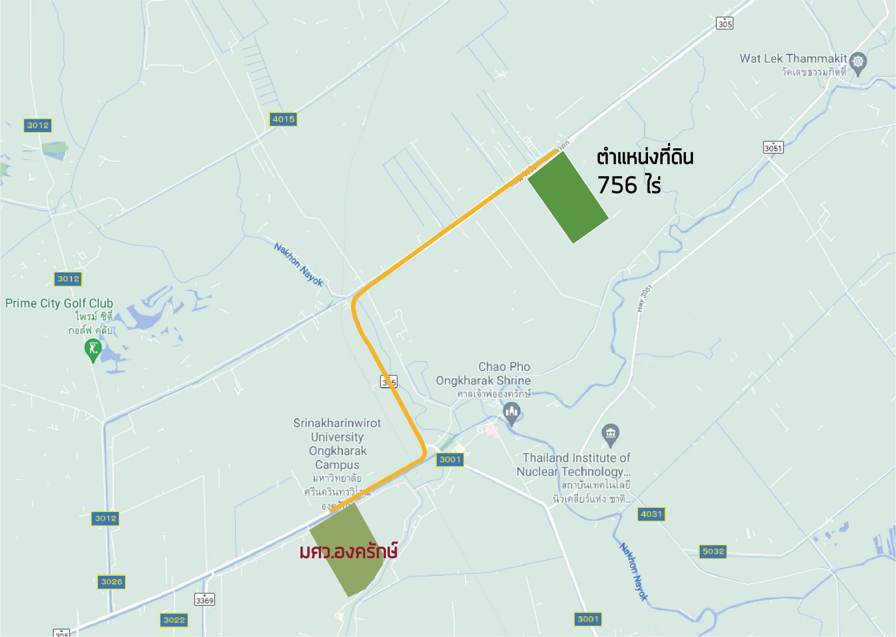 ขายที่ดินผืนใหญ่ขนาด-756-ไร่-ติดถนน-4-เลน-รังสิต-นครนายก-ฝั่งขาเข้า-หน้ากว้างติดถนน-750-เมตร-ลึ