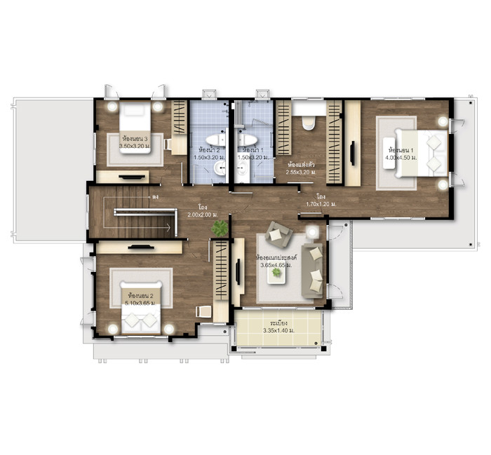 ขายบ้านเศรษฐสิริวัชรพล-ติดถนนสุขาภิบาล5-หน้าสำนักงานเขตสายไหม-แบบสี่ห้องนอน