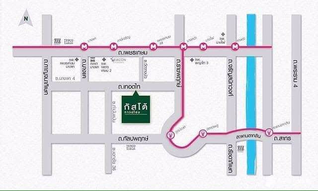 ขายทาวน์โฮม-2-ชั้น-บ้านหลังหัวมุม-หมู่บ้าน-กัสโต้-สาทร-ตากสิน