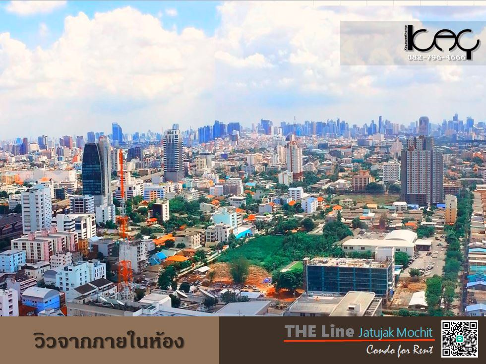 ให้เช่า-เดอะไลน์-จตุจักรฯ-1-ห้องนอน-ชั้น-33-ชั้นสูงวิวสวย-โล่งสบายตา-เฟอร์นิเจอร์ครบ-ผนังวอลเปเปอร์
