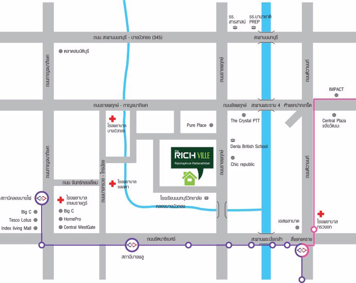 ขายบ้าน-ทาวเฮาส์-หลุดดาวน์-หลังมุม-โครงการ-the-rich-ville-ราชพฤกษ์-รัตนาธิเบศน์-26-ตรว