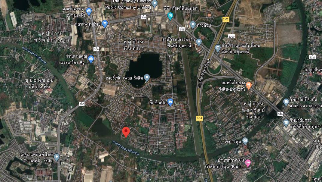 ขายที่ดิน-2-ไร่-ภายในหมู่บ้านมณีรินทร์-ติดริมน้ำ-อเมือง-จปทุมธานี