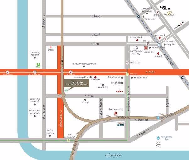 ขาย-blossom-condo-sathorn-charoenrat-ใกล้-bts-สุรศักดิ์-1-นอน-30-ตรม