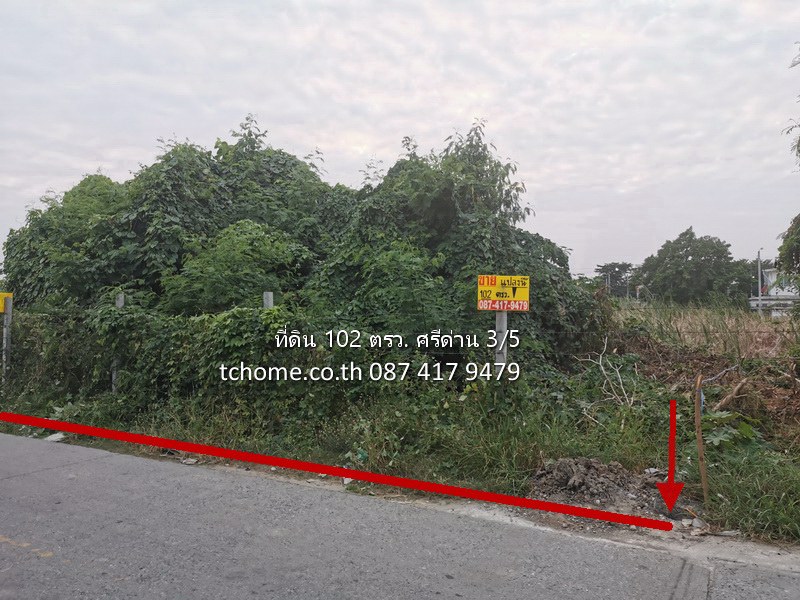 ขายที่ดินเปล่า-102-ตรว-ซอยศรีด่าน-3-5-ถนนศรีนครินทร์-ออกแบริ่งได้-ใกล้รถไฟฟ้าสายสีเหลือง
