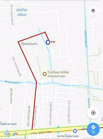 ขายที่ดินแปลงมุม-หน้าปากซอย-มเรืองอนันต์-เพชรเกษม-64-ย่านบางแค