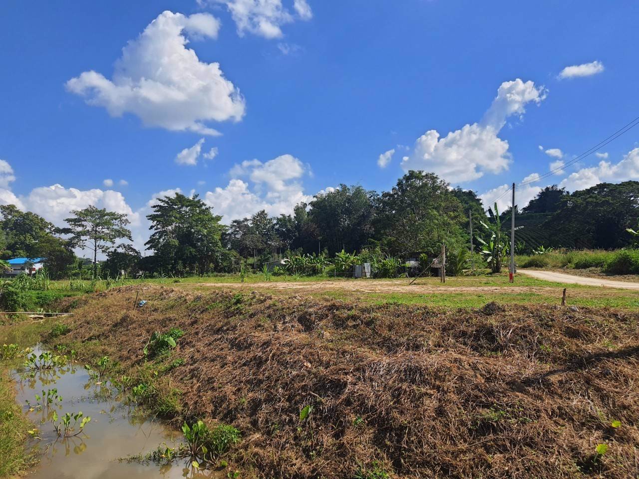 ที่ดินแปลงเล็กราคาถูก-วิวสวย-ใกล้เมือง-ติดน้ำ-มีลำเหมืองเล็กๆไหลผ่าน-วิวภูเขา-น้ำไม่ท่วม