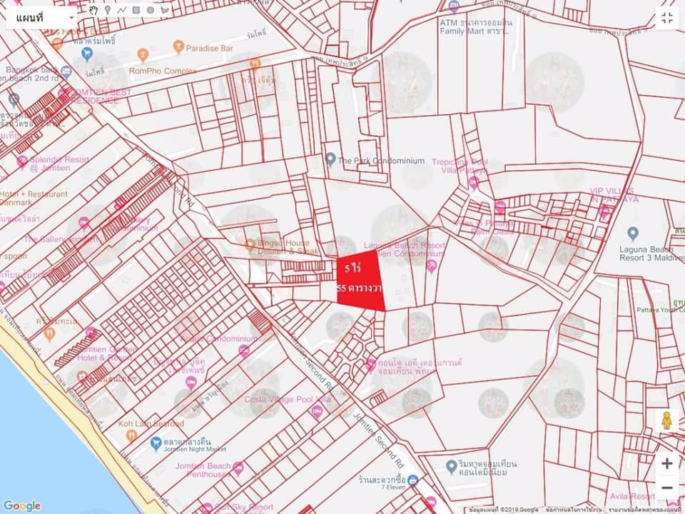 ขายที่ดินพัทยา-จอมเทียน-สาย2-เนื้อที่-5-ไร่-55-ตรว