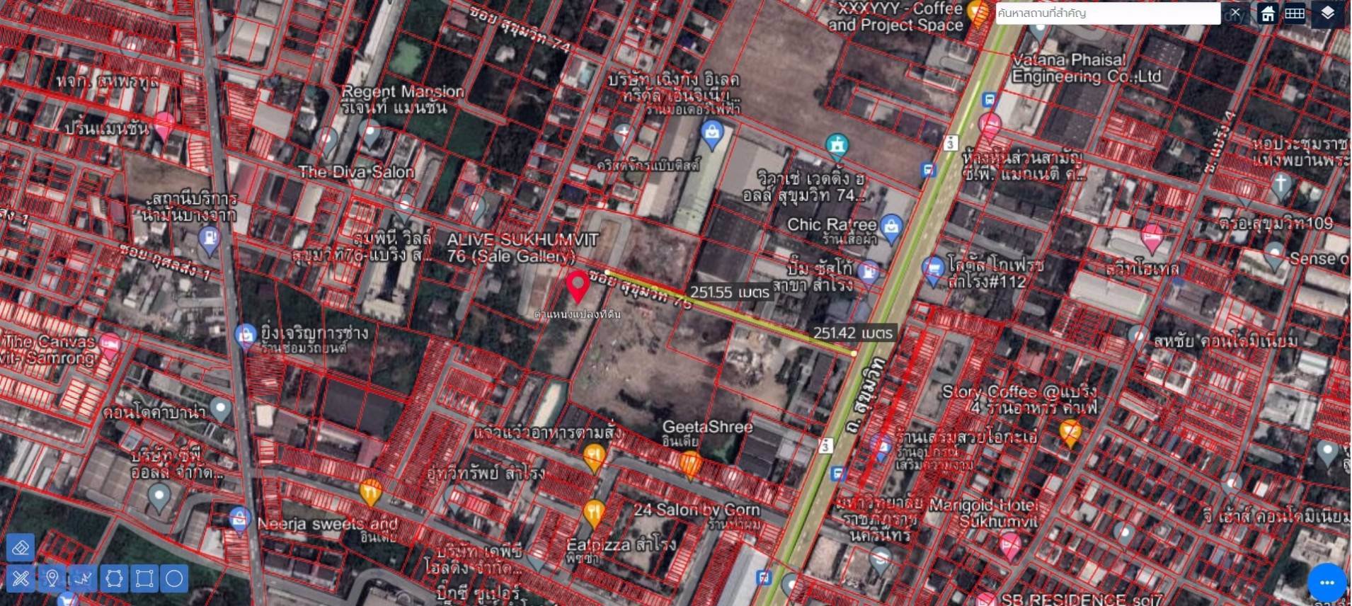 ขายที่ดินเปล่าสุขุมวิท76-ผังเมืองสีแดง