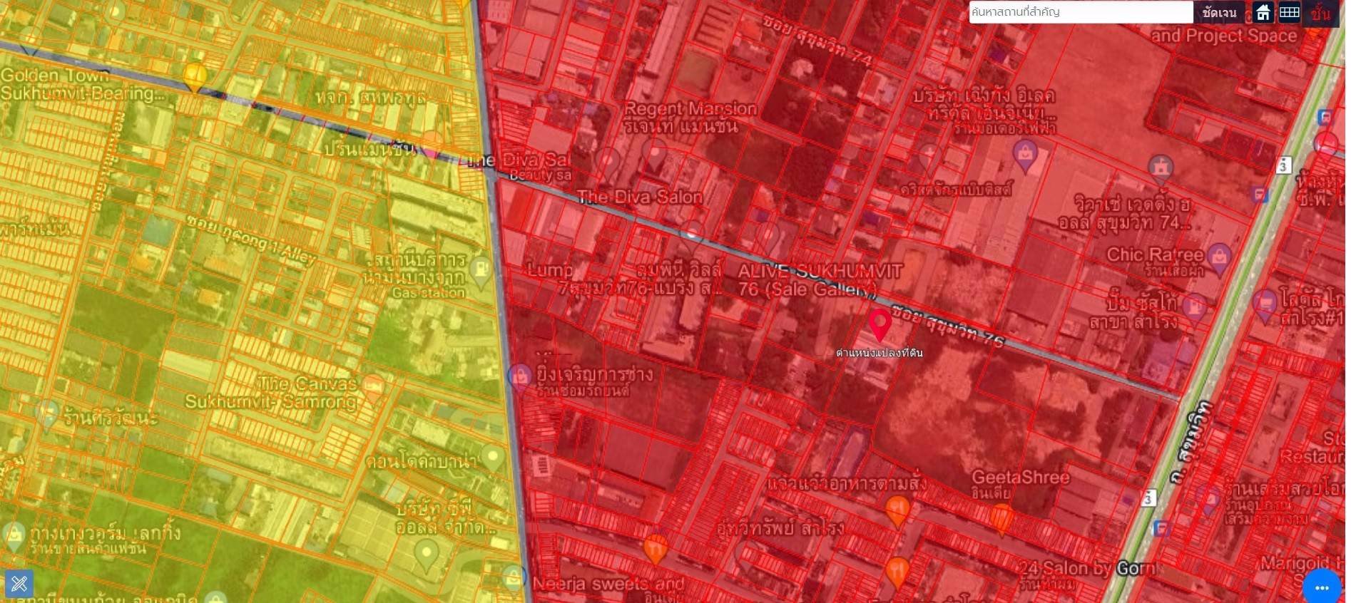 ขายที่ดินเปล่าสุขุมวิท76-ผังเมืองสีแดง