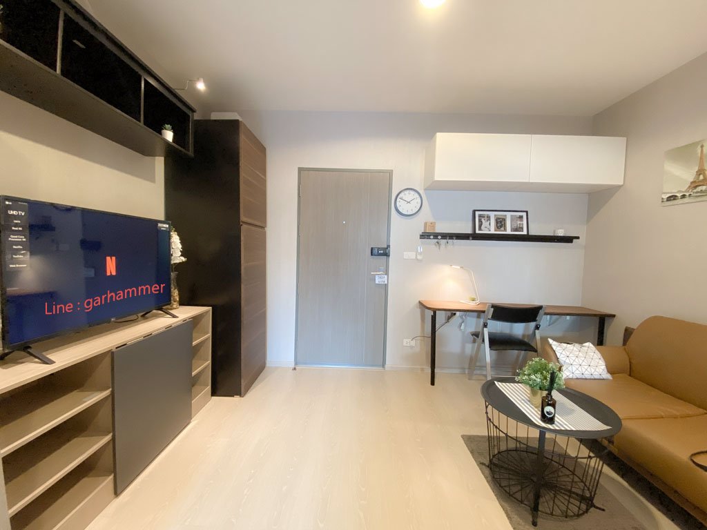 ให้เช่า-ไอดีโอ-สุขุมวิท-115-studio-ชั้น-20-เฟอร์ikea-คชไฟฟ้าจัดเต็ม-วิวสระว่ายน้ำ