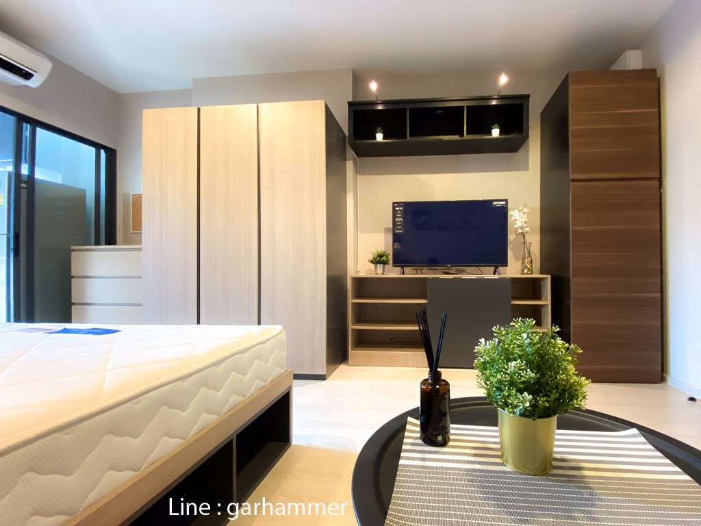 ให้เช่า-ไอดีโอ-สุขุมวิท-115-studio-ชั้น-20-เฟอร์ikea-คชไฟฟ้าจัดเต็ม-วิวสระว่ายน้ำ