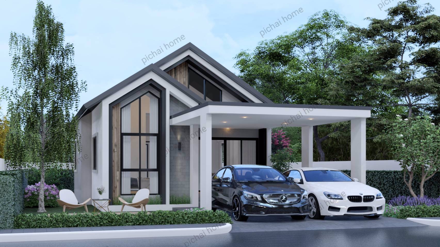 บ้านเดี่ยว-ชั้นเดียว-สไตล์นอดิก-3-ห้องนอน-2-ห้องน้ำ-จอดรถได้-2-คัน