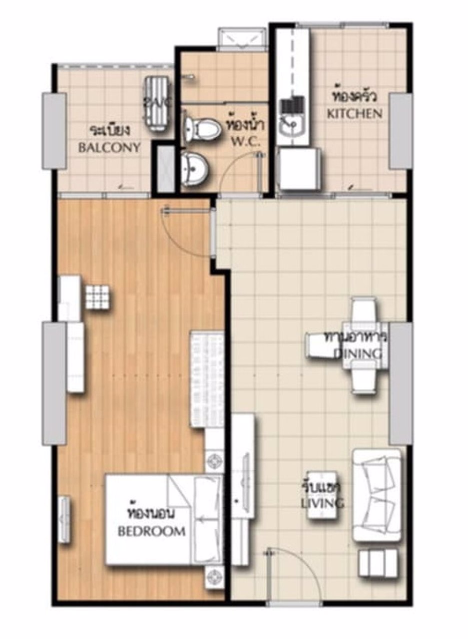 ให้เช่าคอนโด-ศุภาลัย-ปาร์ค-เอกมัย-ทองหล่อ-ห้องใหญ่-วิวโล่ง-ชั้น-21-ผนังห้องไม่ติดใคร-1-ด้าน-1-ห้องนอ