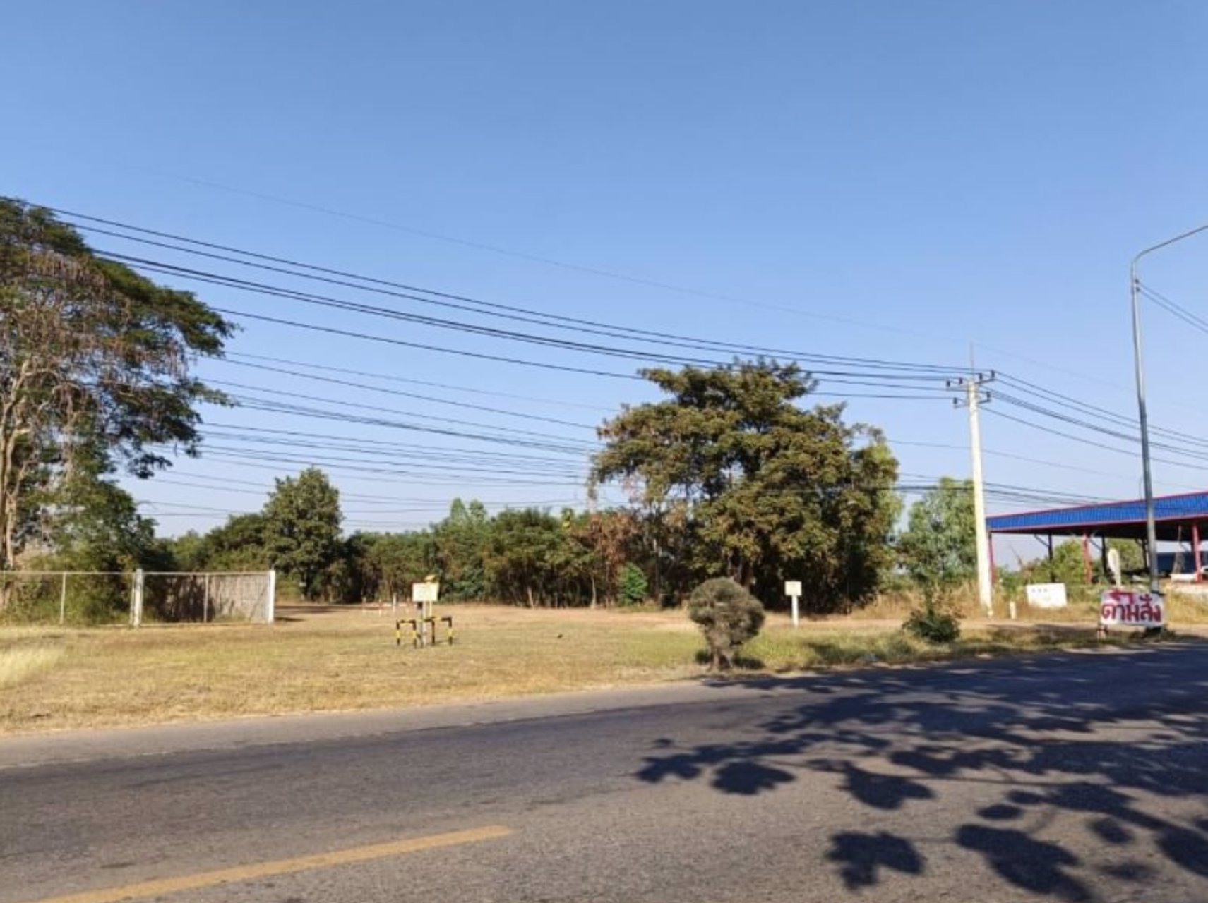 ขายที่ดิน100ตรวติดถนนคอนกรีต-ข้างหลังเต้นท์รถยนต์-50เมตร