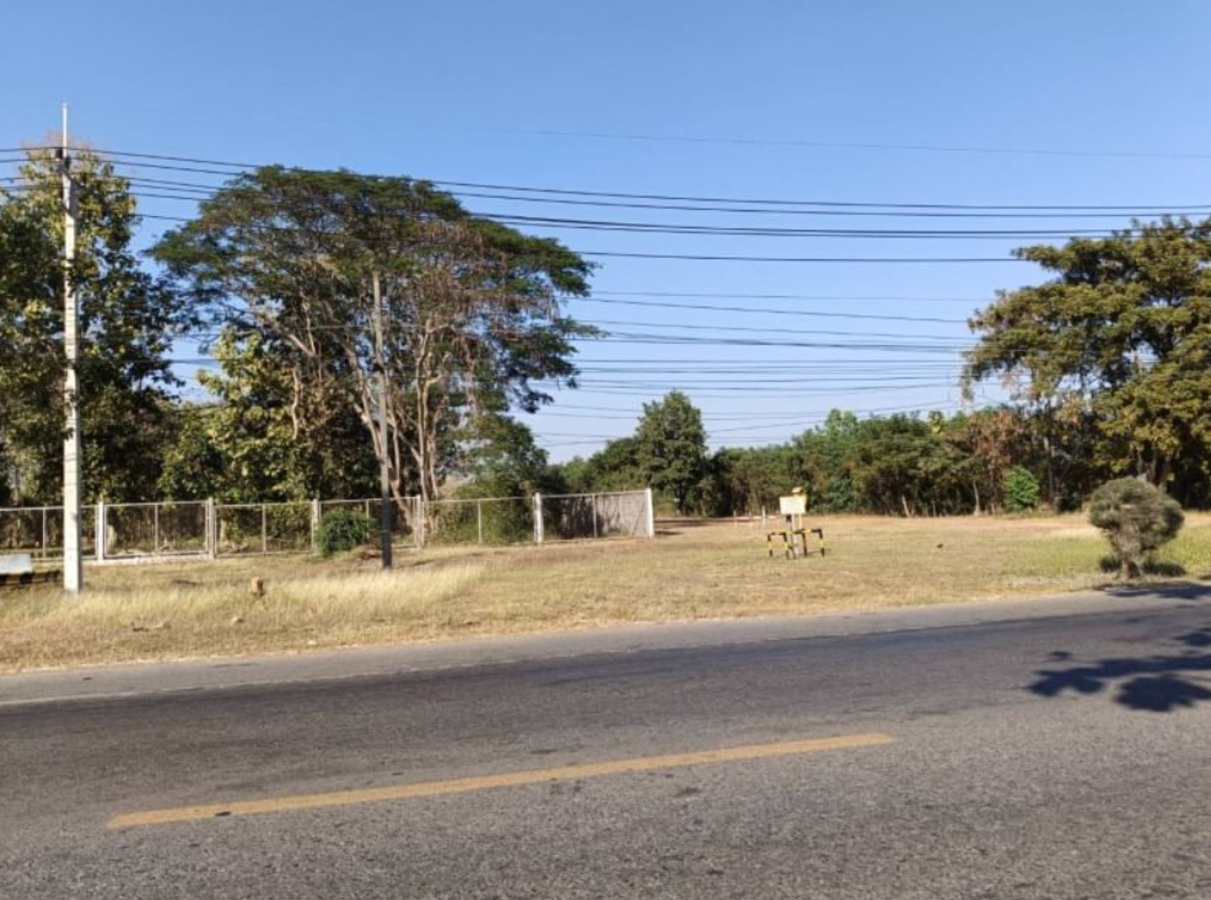 ขายที่ดิน100ตรวติดถนนคอนกรีต-ข้างหลังเต้นท์รถยนต์-50เมตร