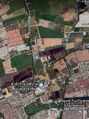 ขายที่ดินเปล่าสภาพเดิม-ขุดเป็นล่องสวน-ปลูกต้นไม้ล้อมรอบ-แบ่งขายเนื้อที่-1-2-ไร่-นนทบุรี