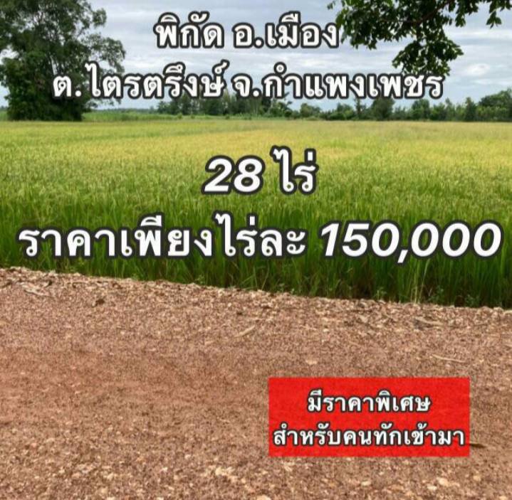 ขายที่ดินสวยราคาถูก-ติดทางสาธารณะ-ตำบลไตรตรึงษ์-อำเภอเมืองกำแพงเพขร