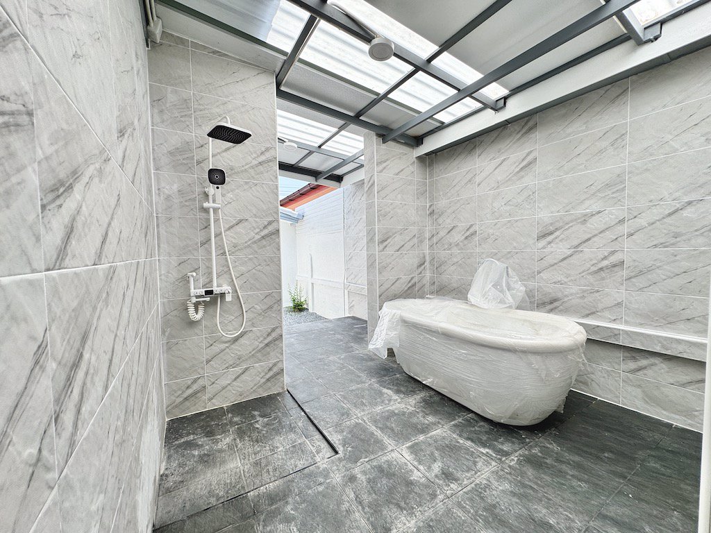 ขายบ้านเดี่ยว1ชั้น-หมู่บ้านสองฝั่งคลอง-สไตล์มินิมอล-บ้านสวน