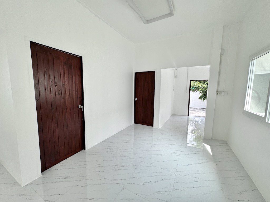 ขายบ้านเดี่ยว1ชั้น-หมู่บ้านสองฝั่งคลอง-สไตล์มินิมอล-บ้านสวน