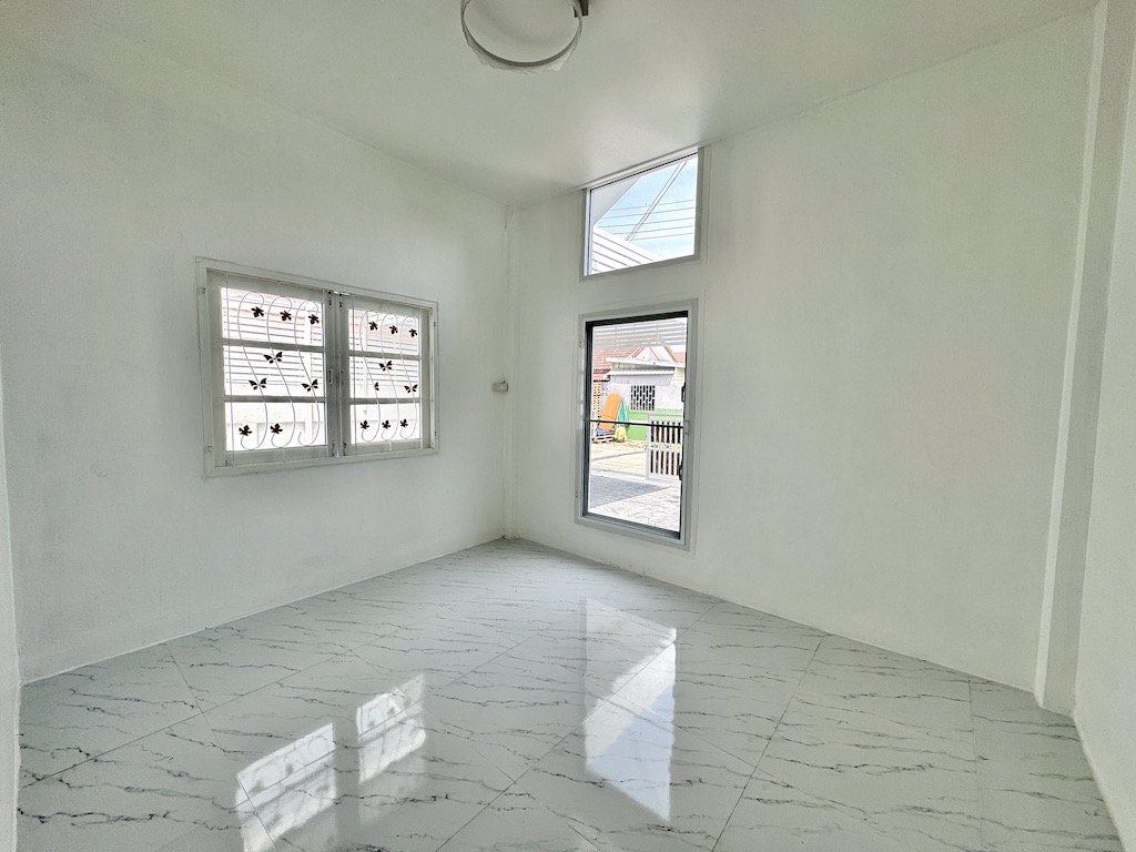 ขายบ้านเดี่ยว1ชั้น-หมู่บ้านสองฝั่งคลอง-สไตล์มินิมอล-บ้านสวน