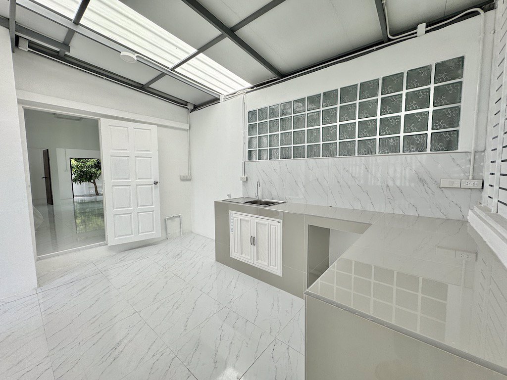 ขายบ้านเดี่ยว1ชั้น-หมู่บ้านสองฝั่งคลอง-สไตล์มินิมอล-บ้านสวน