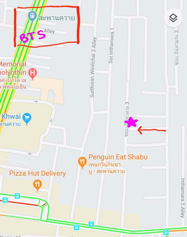 ให้เช่าด่วน-ทาวน์เฮ้าส์-2-ชั้น-ห่างจาก-bts-สะพานควายเพียง-900-เมตร-อยู่ในซอยอินทามระ-3-มี-3-นอน-2-น้