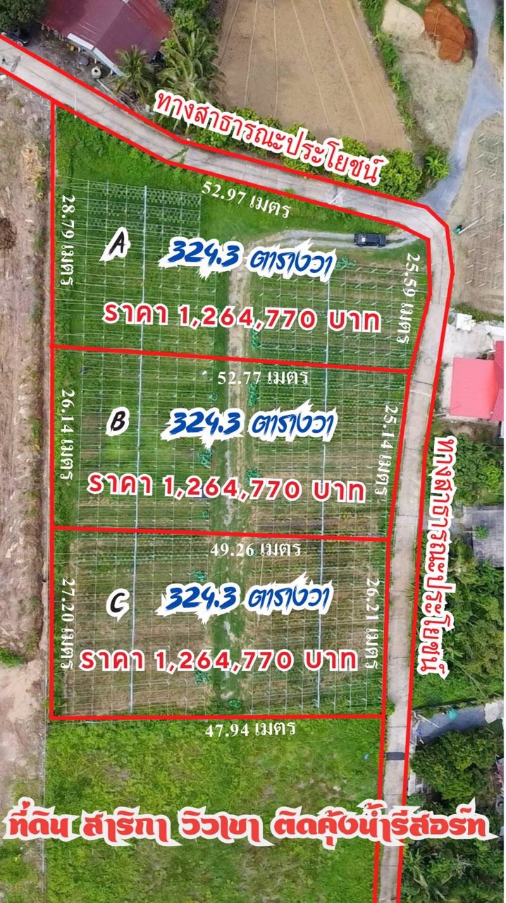 ขายที่ดิน-สาริกา-นครนายก-ราคา-3900-บาทต่อตารางวา