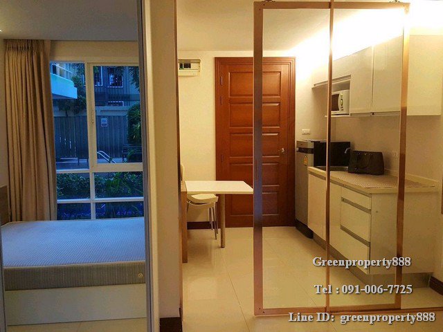 ให้เช่าคอนโด-12500-emerald-residence-รัชดา-ใกล้-mrt-ห้วยขวาง-ขนาด-28-ตรม-1-นอน-1-น้ำ-ชั้น-1-วิวสระ