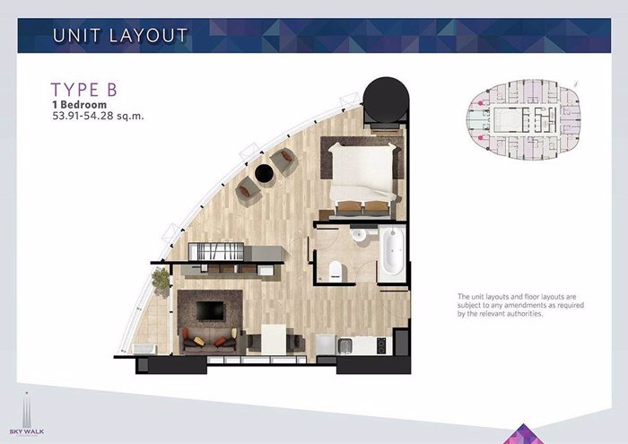 คอนโดสวย-1-ห้องนอน-skywalk-residence-ว่างให้เช่า