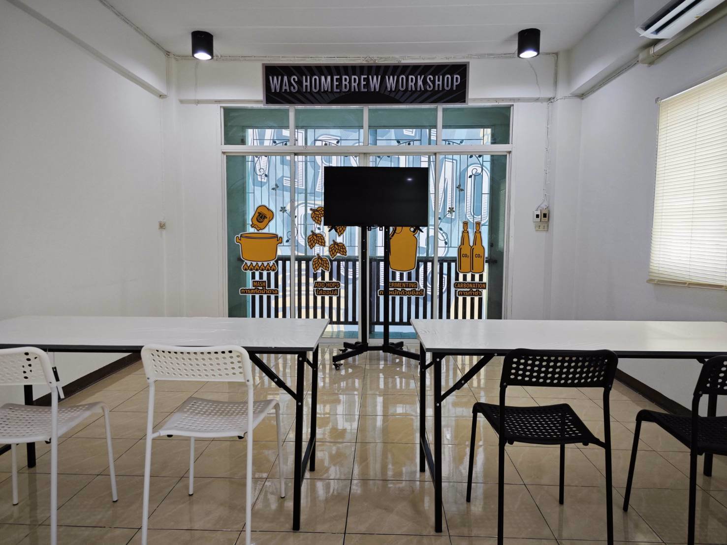 ห้องเช่าสำหรับสอนพิเศษ-ทำงาน-ประชุมงาน-workshop-ที่แบริ่ง-58-60-พื้นที่-30-ตรม-โต๊ะ-เก้าอี้-ทีวี-ร