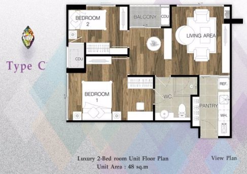 ขายคอนโด-2-ห้องนอนชาโตว์อินทาวน์-รัชดา-20-ขนาด-6697-ตรม