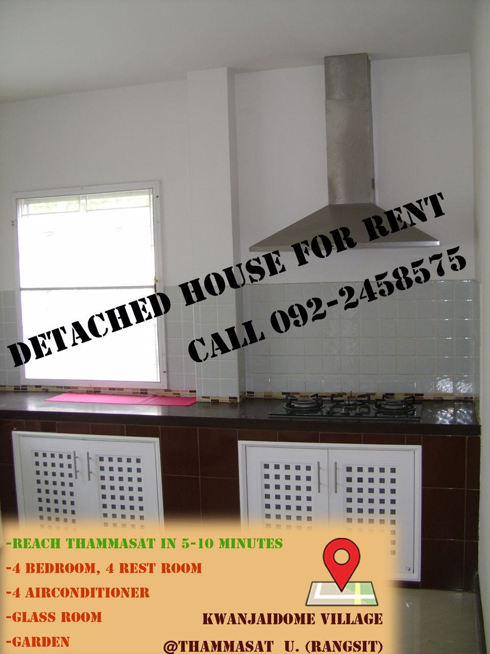 บ้านเดี่ยว-80-ตรว-ให้เช่า-ติดมหาลัย-ธรรมศาสตร์-รังสิต-ait-สวทช-มธ-4-นอน-4-น้ำ