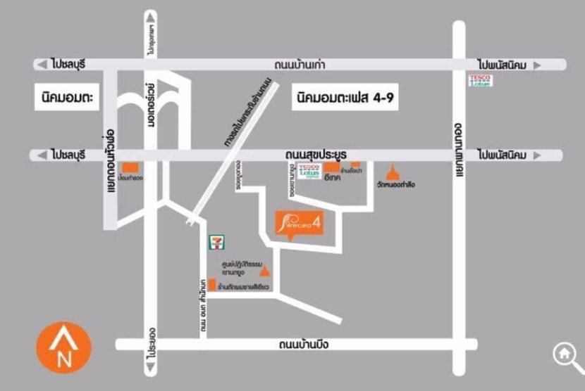 ขายทาวน์โฮม-2-ชั้น-มประภัสสรพรีซีโอ4-หลังริม-