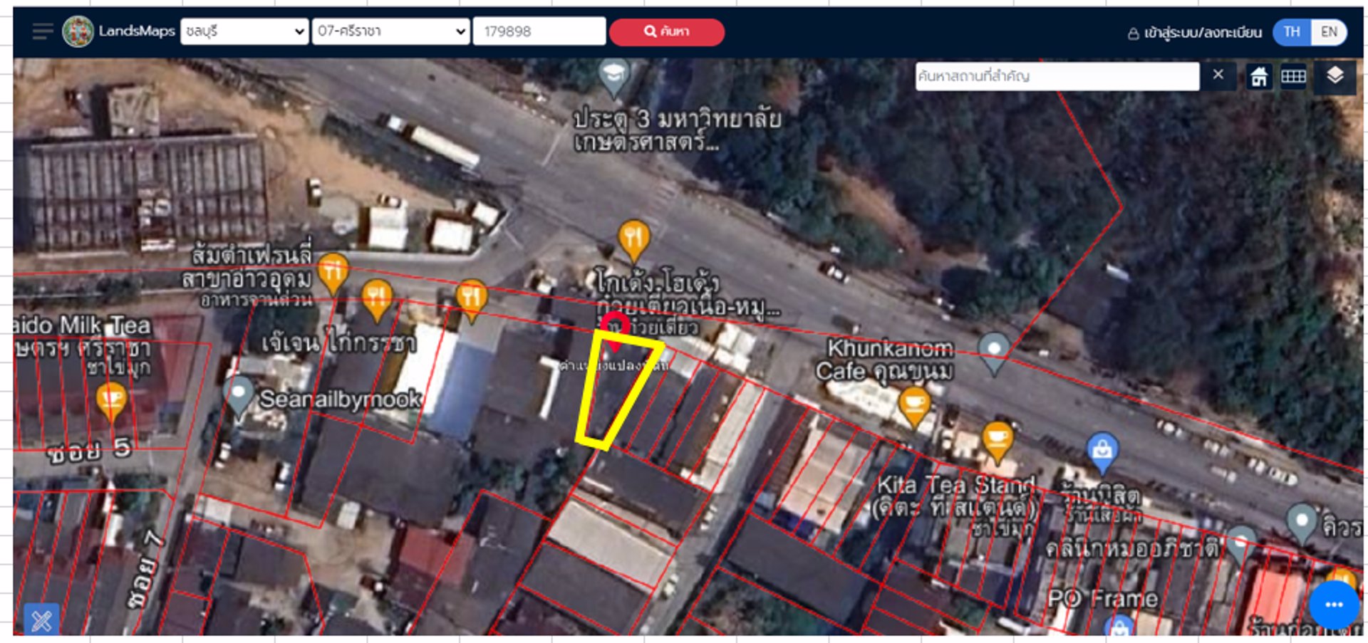 ขายที่ดินเปล่า-เจ้าของขายเอง-ฝั่งตรงข้าม-มหาวิทยาลัยเกษตรศาสตร์-วิทยาเขตศรีราชา-ประตู-3