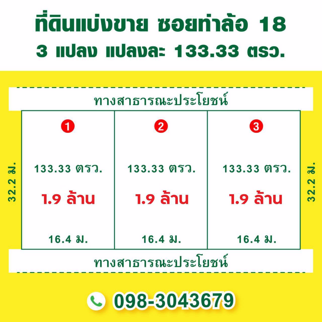ขายยกแปลง-หรือ-แบ่งขาย-ซท่าล้อ-18-ตรวละ-14250-บาท-แปลงละ-13333-ตรว-ราคาแปลงละ-19-ล้าน-จำนวน