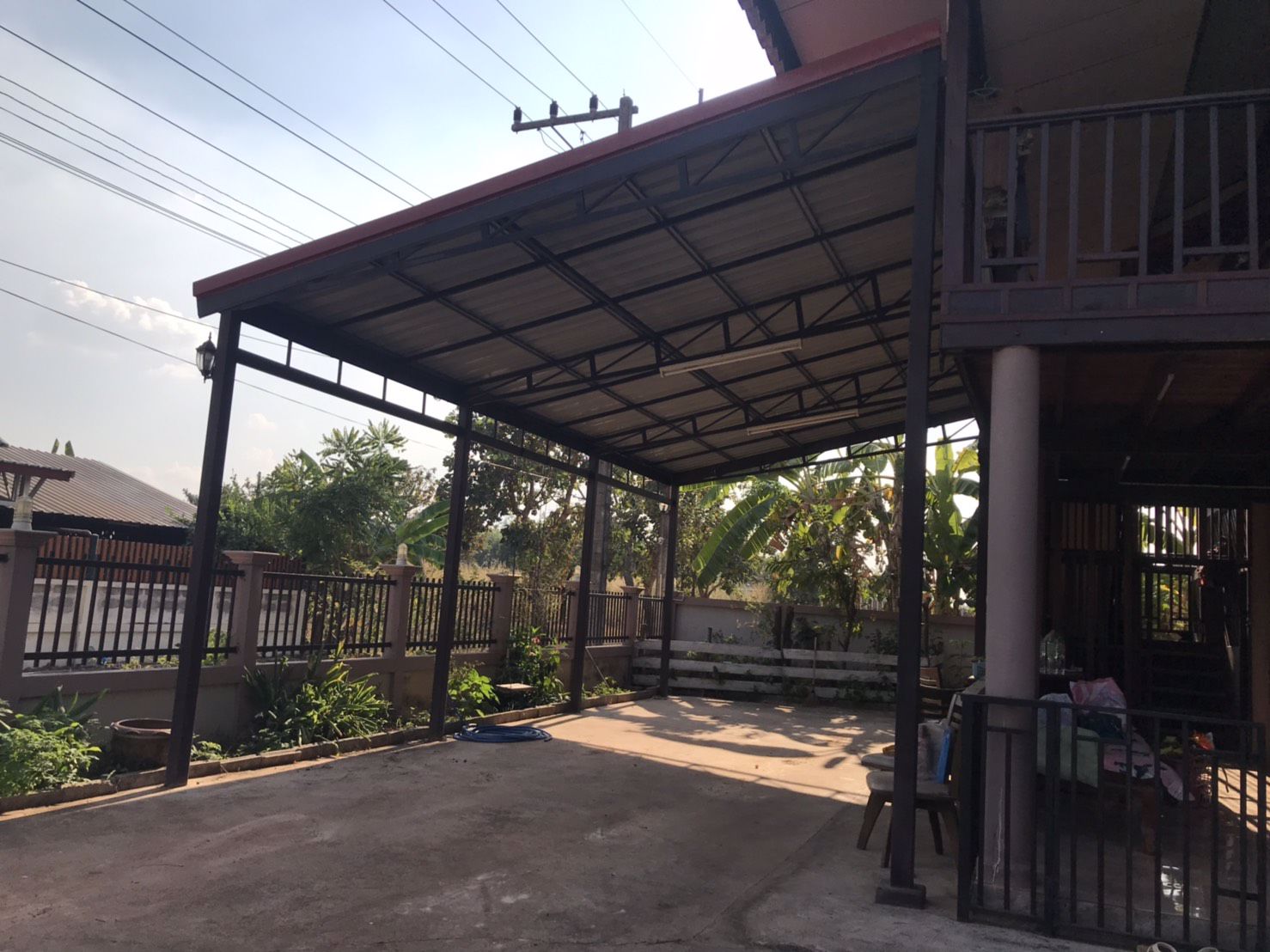 ขายบ้านชั้นเดียว-ยกสูงทรงไทย-อีสาน-แบบบ้านปูนผสมไม้ประดู่ชิงชัน-เมืองหนองคาย