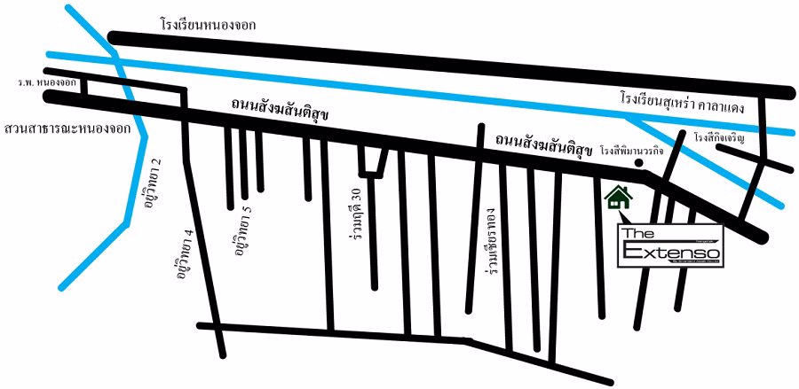 ด่วน-ให้เช่าบ้านเดี่ยว-102-ตรว-ดิ-เอ๊กซ์เทนโซ-หนองจอก-บ้านเดี่ยว-หลังมุม-กว้างขวาง-ร่มรื่น