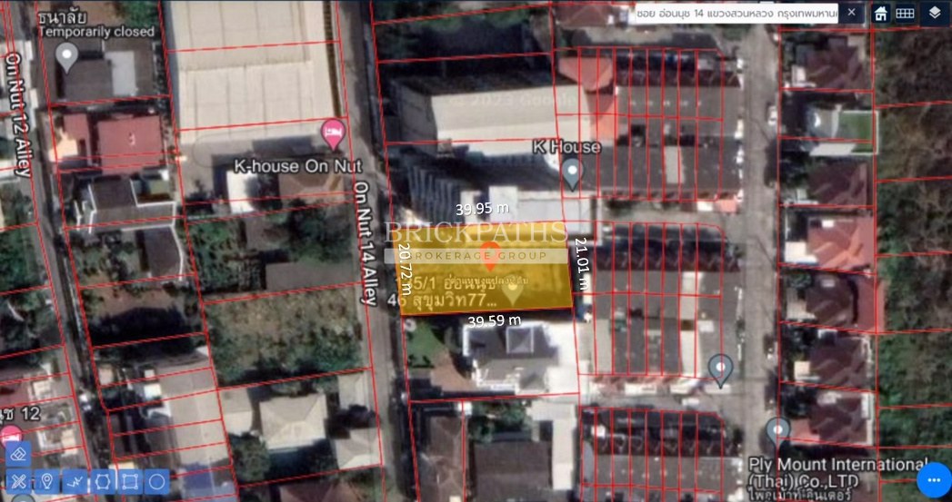 ขายที่ดินเปล่า-ซอยอ่อนนุช-14-สุขุมวิท-77-เนื้อที่-209-ตรว