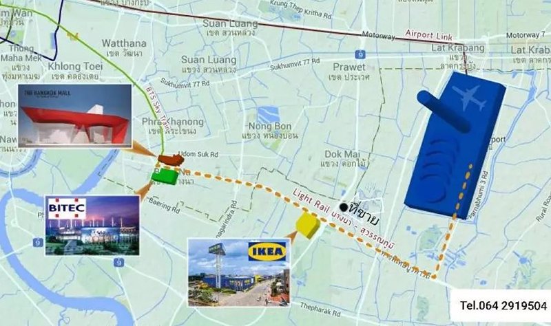 ขายที่ดินเปล่า-ตรงข้ามเมกาบางนา-ใกล้สนามบินสุวรรณภูมิ-แบ่งขายได้-115-ตรว-ถึง-3-ไร่