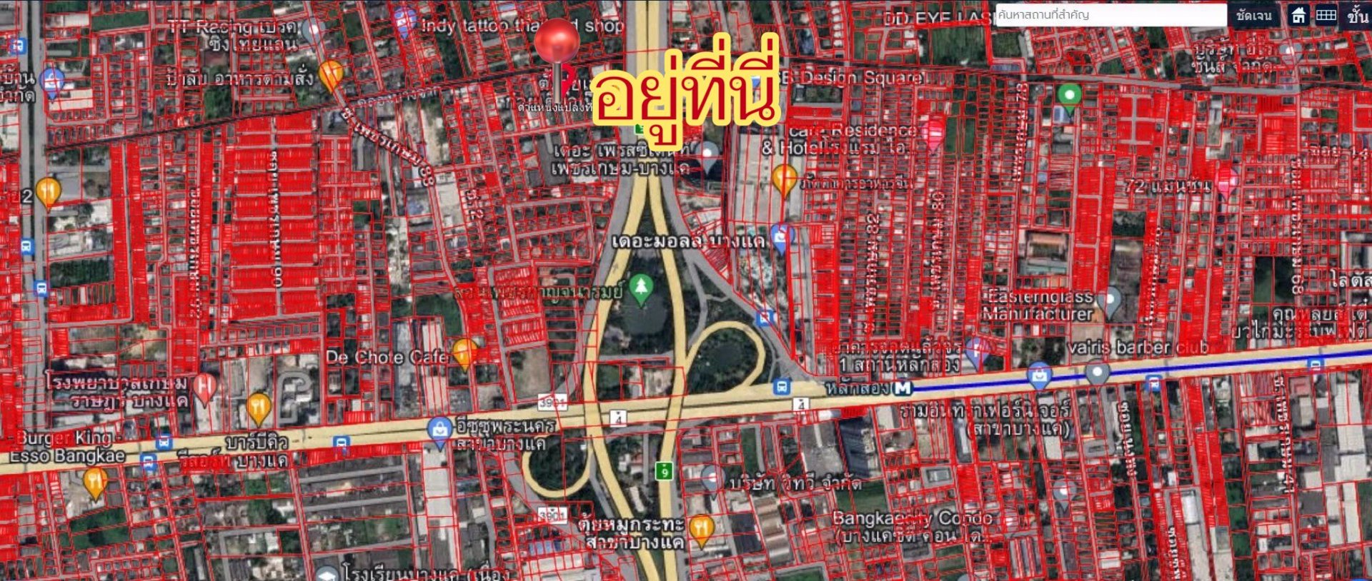 ขายที่ดินพร้อมสิ่งปลูกสร้าง-ผังเมืองสีแดง