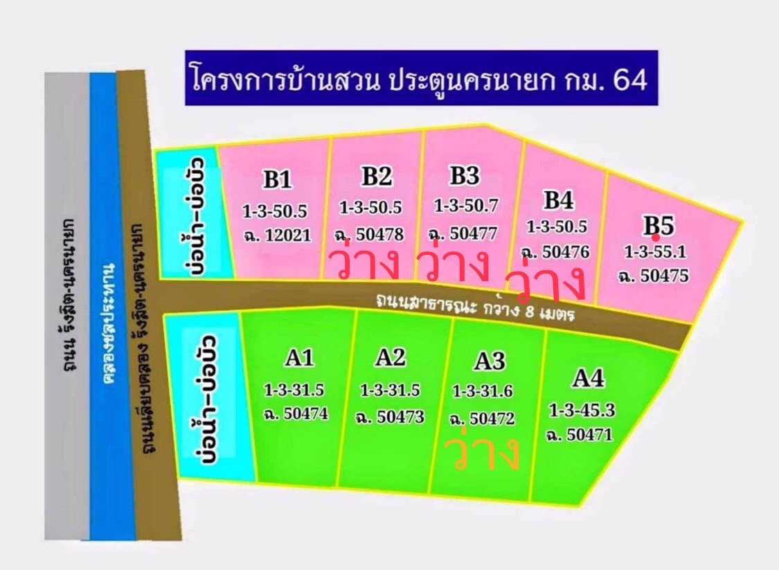 โครงการ-บ้านสวน-ประตูนครนายก-กม64-ติดถนนใหญ่-ห่างทางด่วนเพียง-5-กม
