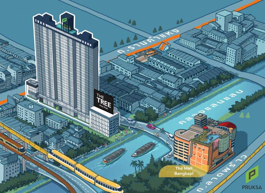 📌-ขายด่วนคอนโด-ทรี-หัวหมาก-อินเตอร์เชนจ์-the-mall-บางกะปิ-23-ตรม-แต่งครบ