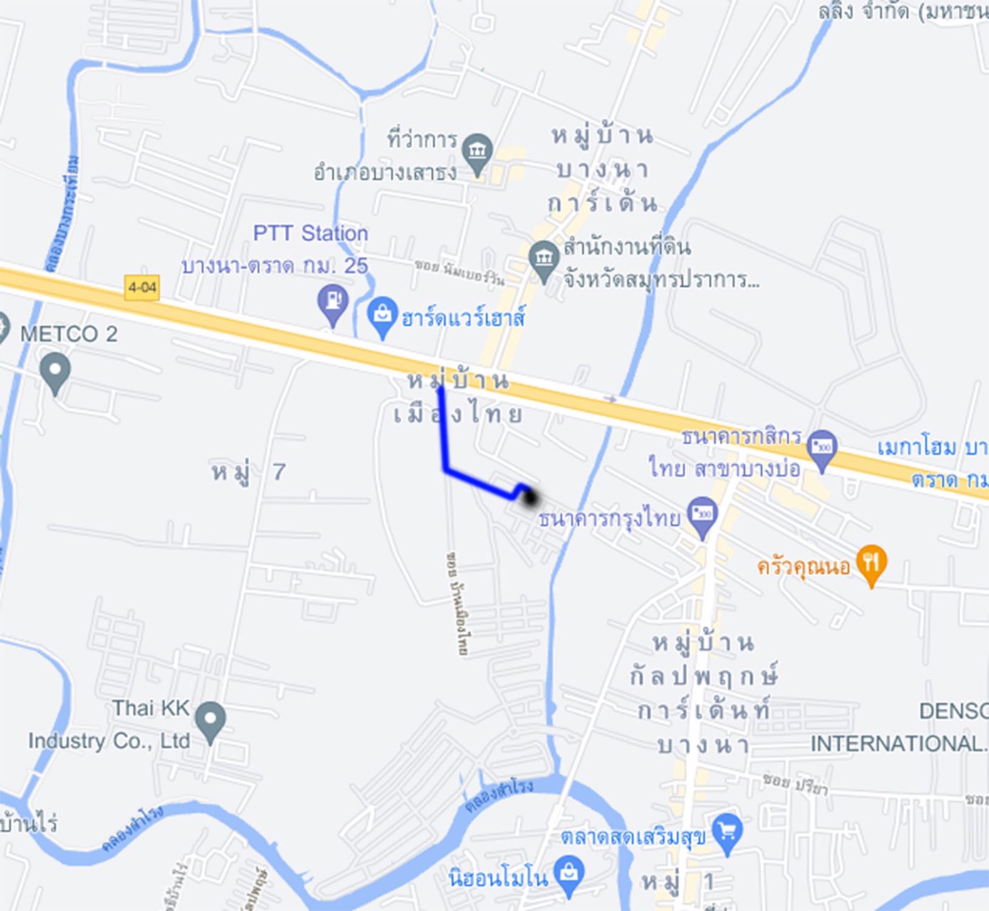 บ้านทาวน์เฮ้า-2ชั้น-2ห้องนอน-2ห้องน้ำ-ราคาถูก-บางเสาธง-ถนนบางนา-ตราด-หมู่บ้านเมืองไทย