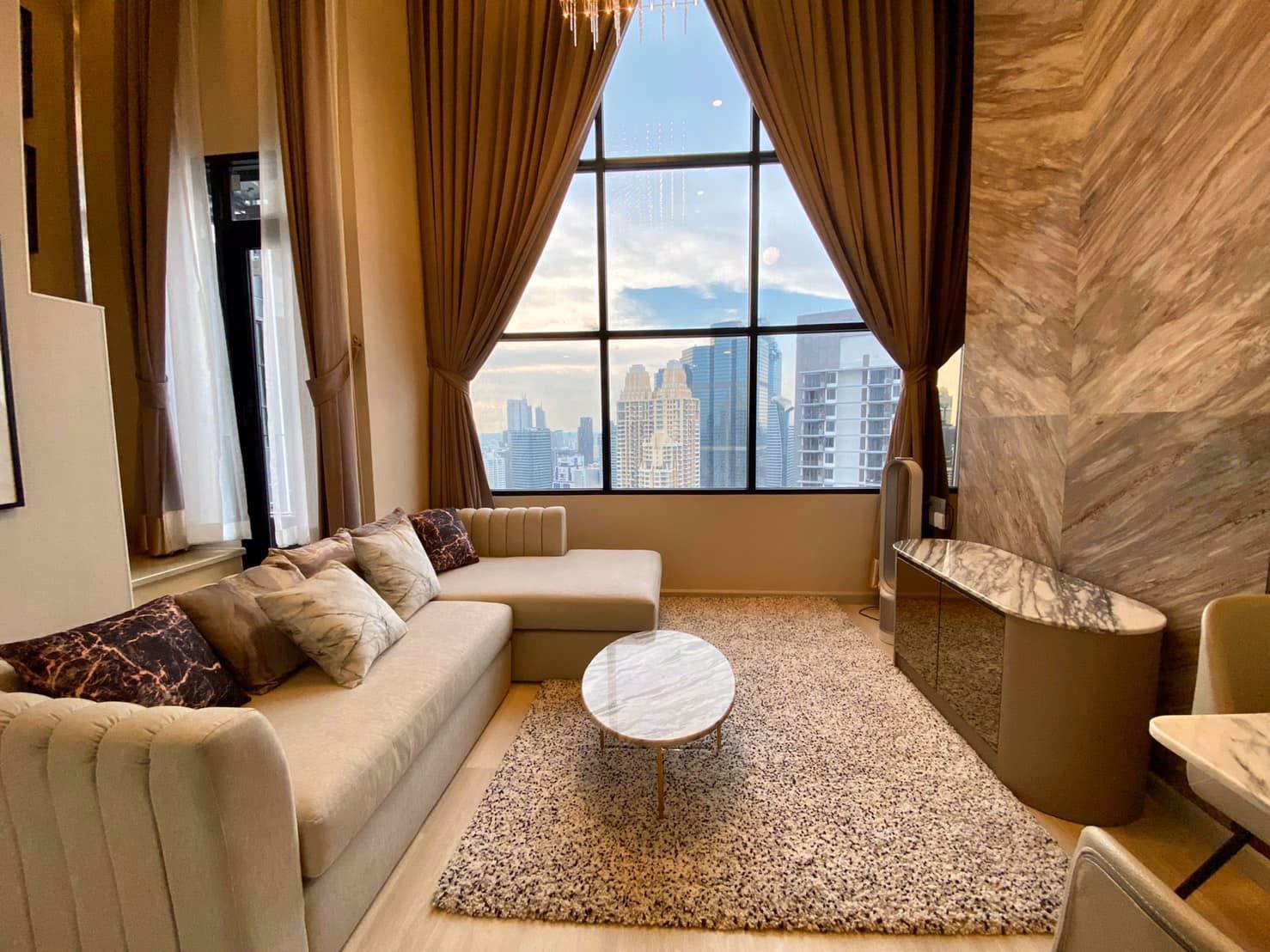 เช่า-knightsbridge-prime-สาทร-duplex-1-bed-fl38-ใกล้-bts-ช่องนนทรี-แต่งสวย-30000-บาท